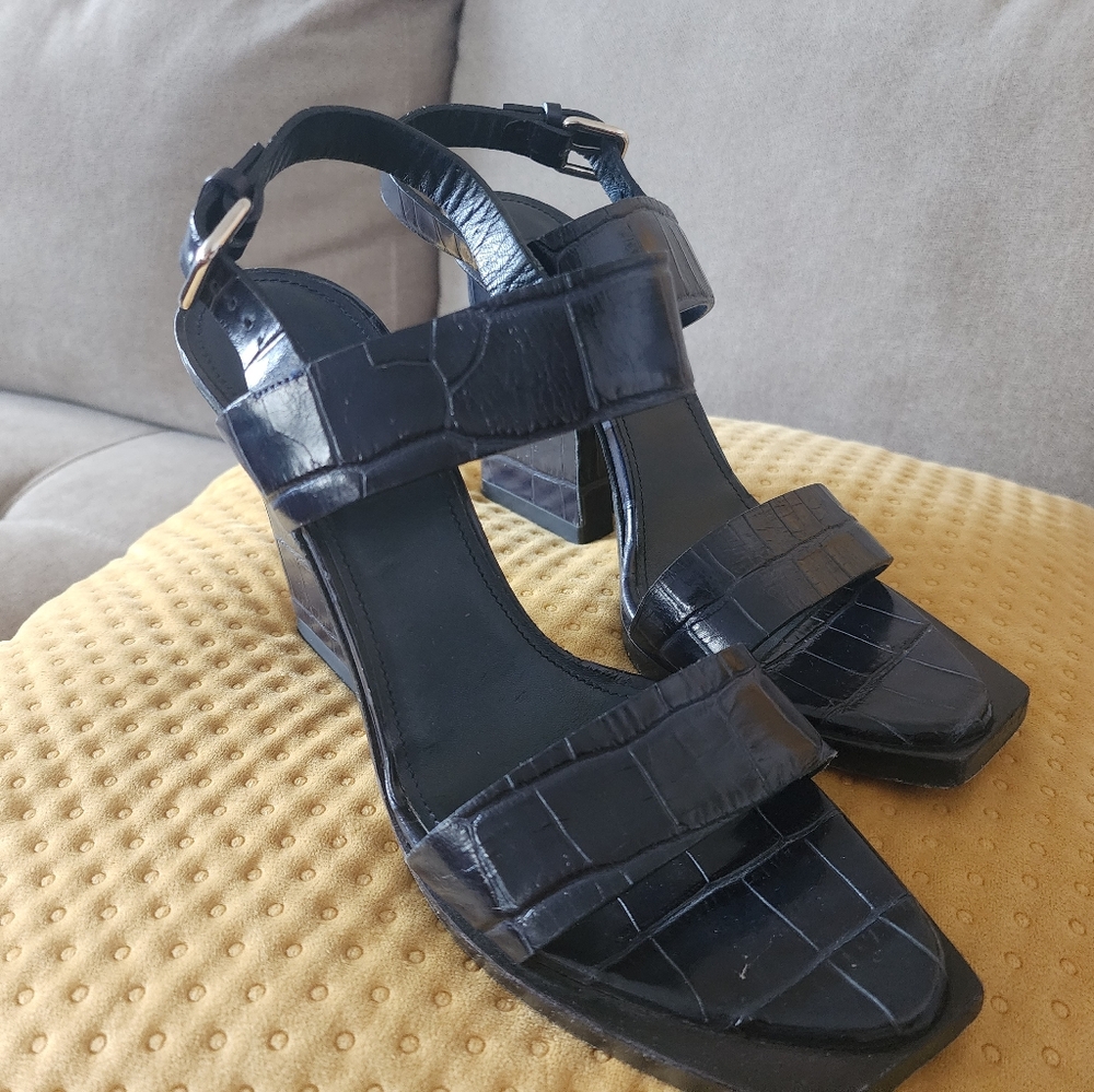Jil Sander Leather sandals heeled shoes  39.5 9.5 - Picture 3 of 12